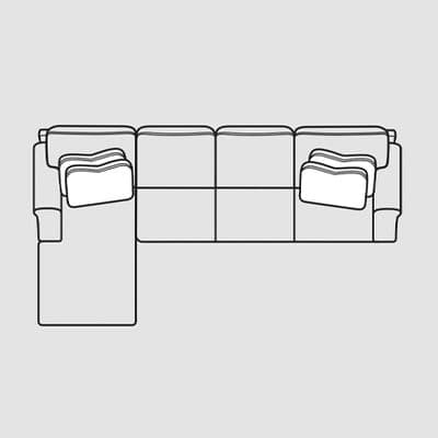 Layout C: Two Piece Sectional. 62" x 110"