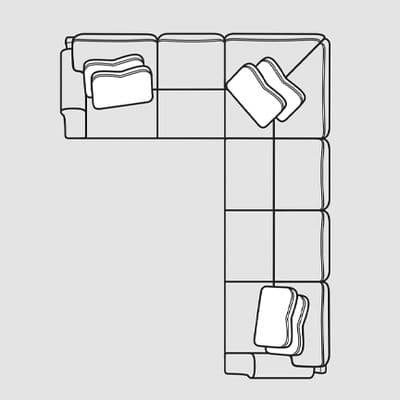 Layout H: Two Piece Sectional 107" x 122"