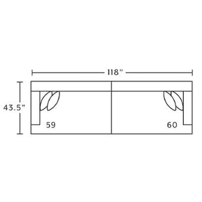 Layout A: Tw Piece Sectional 43.5"  x  118"