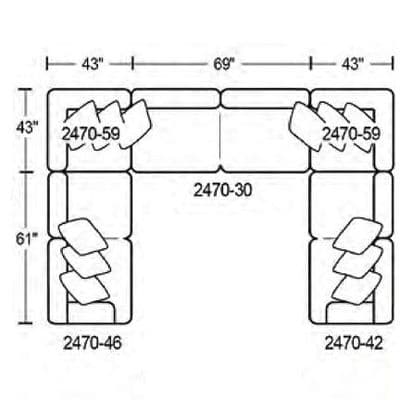 Layout D: Five Piece Sectional 104" x 155" x 104"