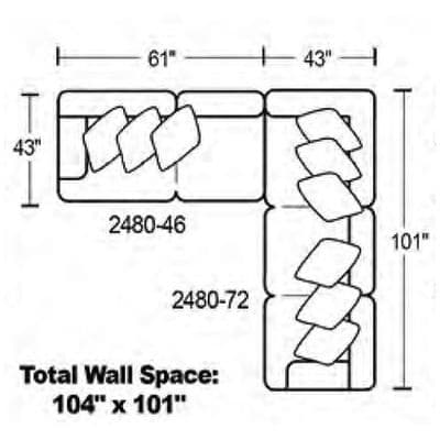 Layout C:  Two Piece Sectional 104" x 101"