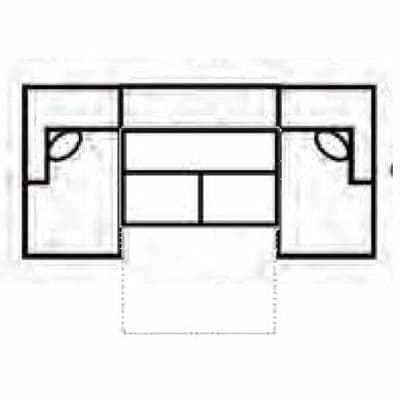 Layout E:  Three Piece Sectional 63" x 132" x 62"