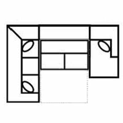 Layout F: Three Piece Sectional 93" x 135" x 67"