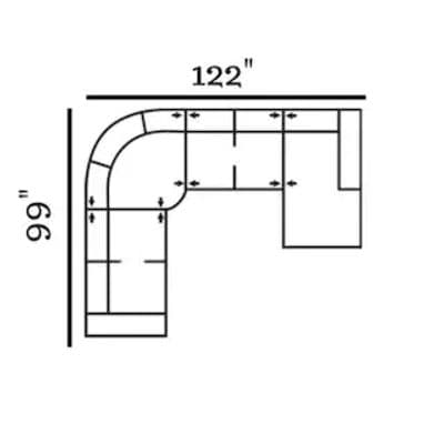 Layout A: Four Piece Sectional 99" x 122" x 62"