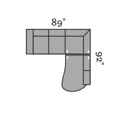 Layout C: Two Piece Sectional 89" x 92"