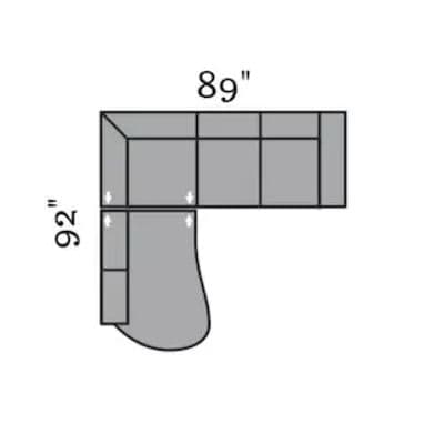 Layout D: Two Piece Sectional 92" x 89"