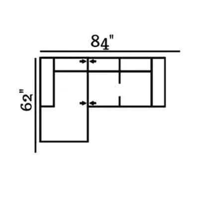 Layout F: Two Piece Sectional 62" x 84"