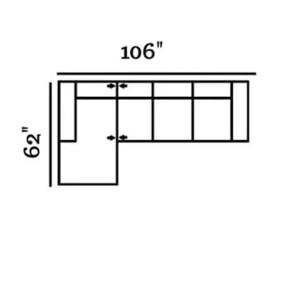 Layout I: Two Piece Sectional 62" x 106"