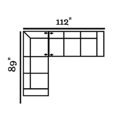 Layout J: Two Piece Sectional 89" x 112"