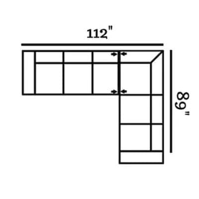 Layout K: Two Piece Sectional 112" x 89"