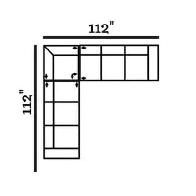 Layout O: Three Piece Sectional 112" x 112"