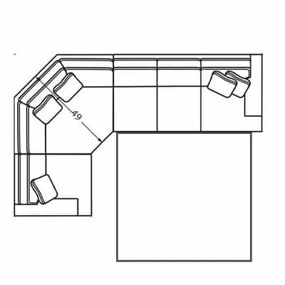 Layout F: Three Piece Sleeper Sectional 81" x 127"