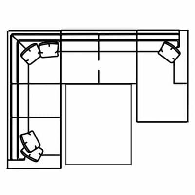 Layout M: Three Piece Armless Sleeper Sectional 95" x 133" x 65" (Size varies due to arm selection)