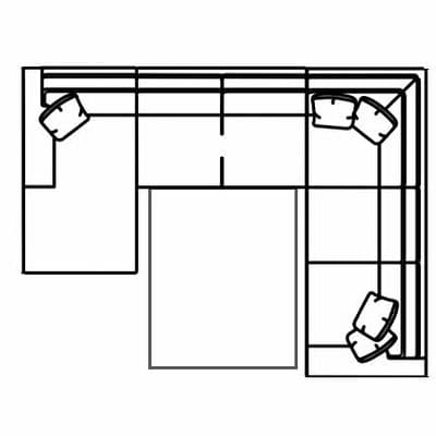 Layout N: Three Piece Armless Sleeper Sectional. 65" x 133" x 95" (Size varies due to arm selection)