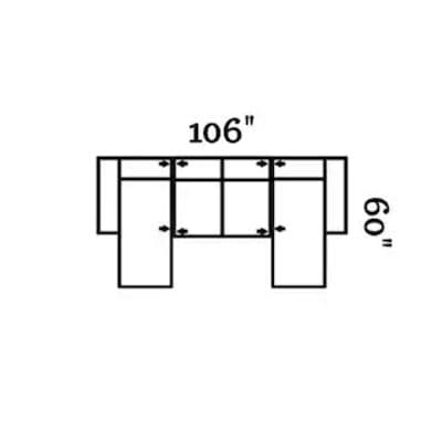 Layout A: Three Piece Sectional 106" x 60"