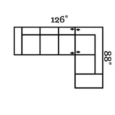 Layout E: Two Piece Sectional 126" x 88"