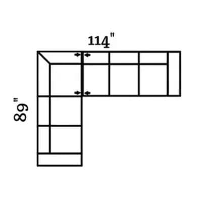 Layout F: Two Piece Sectional 89" x 114"