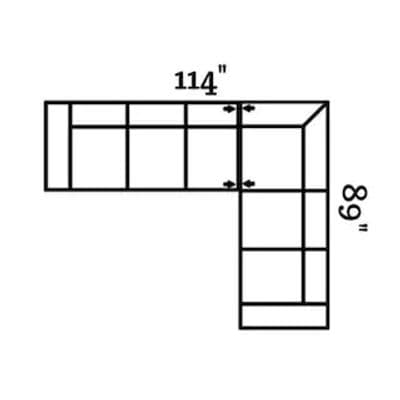 Layout G: Two Piece Sectional 114" x 89"