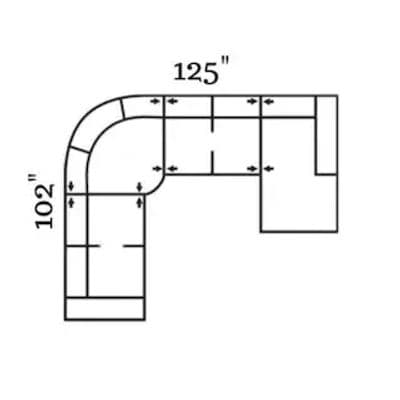 Layout I: Four Piece Sectional 102" x 125"