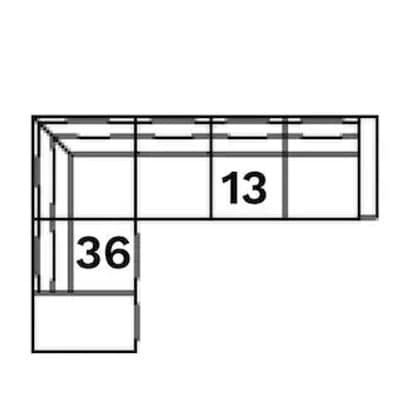 Layout B: Two Piece Sectional 90" x 127"