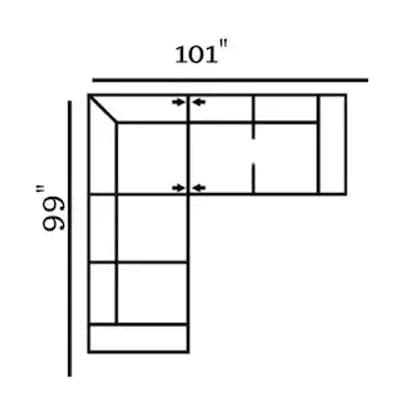 Layout E: Two Piece Sectional 99" x 101"