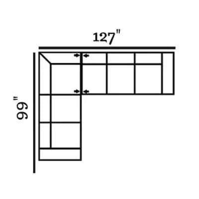 Layout G: Two Piece Sectional 99" x 127"