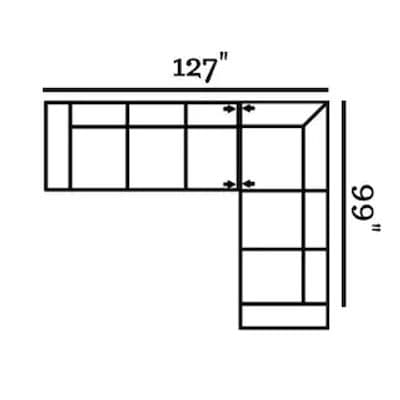 Layout H: Two Piece Sectional 127" x 99"