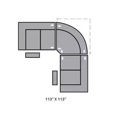 Layout A: Three Piece Sectional 113" x 113"