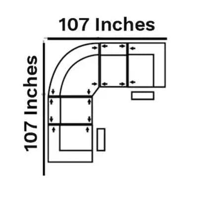  Layout A: Five Piece Sectional 107" x 107"