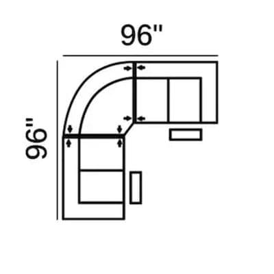 Layout A: Three Piece Sectional 96" x 96" (2 Recliners)