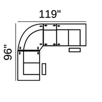 Layout C: Four Piece Sectional 96" x 119" (2 Recliners)