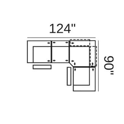 Layout B: Four Piece Sectional 124" x 90"