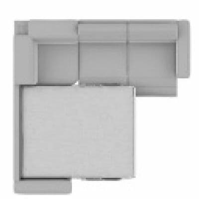 Layout D: Four Piece Left Side Sleeper Sectional. 117" x 117" (No recliner)