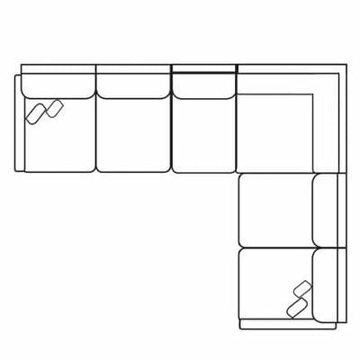 Layout C: Four Piece Sectional. 119" x 92" (Two USB chargers)