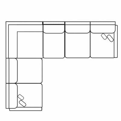 Layout D: Four Piece Sectional. 92" x 119" (Two USB chargers)