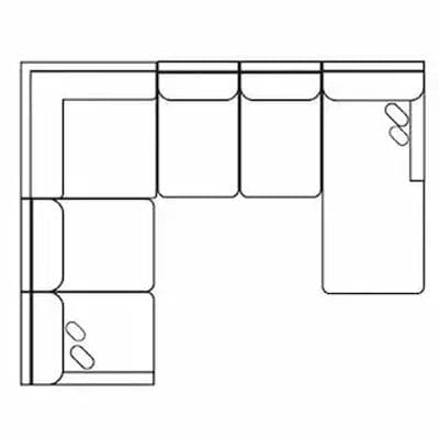 Layout I: Four Piece Sectional. 110" x 64" x 110"