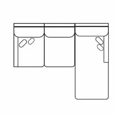 Layout A: Two Piece Sectional 110" x 64"