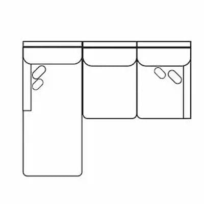 Layout B: Two Piece Sectional 64" x 110"