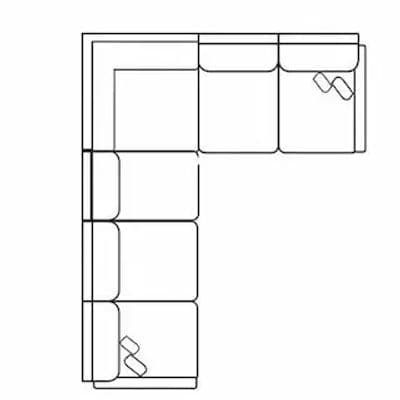 Layout C: Three Piece Sectional 151" x 110"