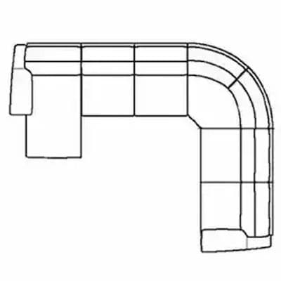 Layout M: Four Piece Sectional. 64" x 148" x 116"