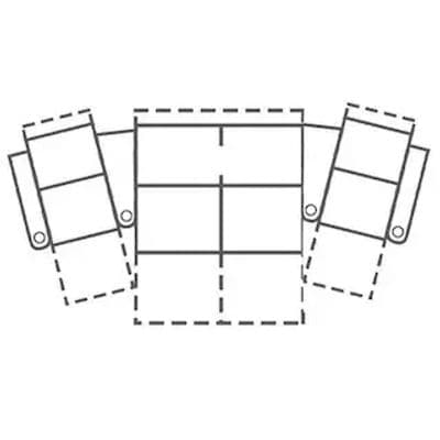 Layout I: Three Piece Home Theater Sectional Curved 172" Wide 