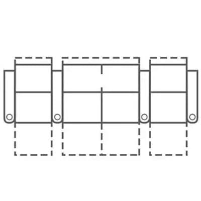 Layout H: Three Piece Home Theater Sectional Straight 155" Wide