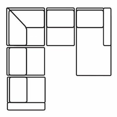 Layout B: Five Piece Sectional 99" x 98" x 68"