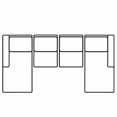 Layout C: Four Piece Sectional 68" x 122" x 68"