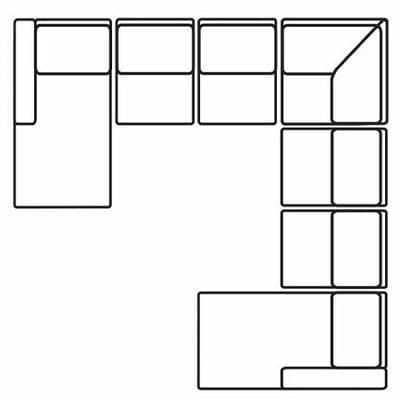 Layout D: Seven Piece Sectional 68" x 125" x 126" x 68"