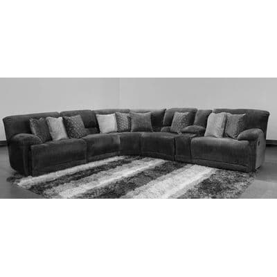 Layout N: Six Piece Reclining Sectional (Features Console Storage Box) 129" x 143"