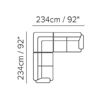 Layout C: Three Piece Sectional - 92" x 92"