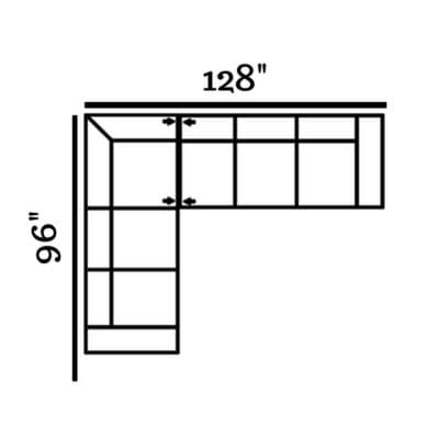 Layout E: Two Piece Sectional 96" x 128"