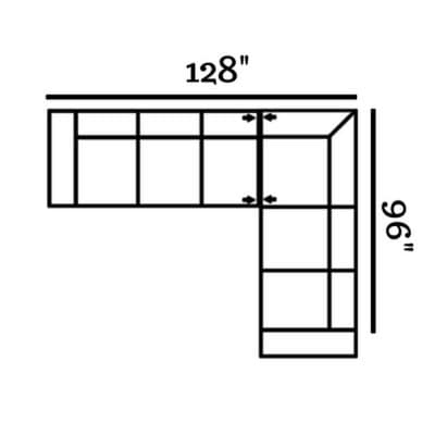 Layout F: Two Piece Sectional 128" x 96"