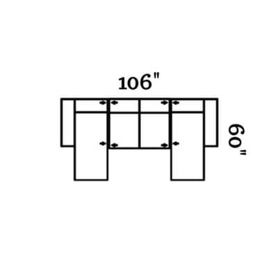 Layout A: Three Piece Sectional 106" x 60"